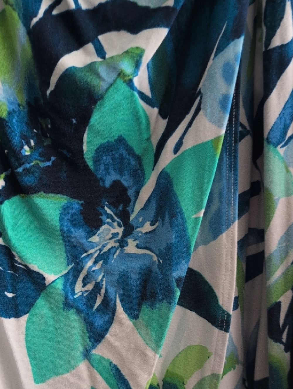 Tommy Bahama Blue & Green Floral Wrap Midi Dress - Picture 6 of 6